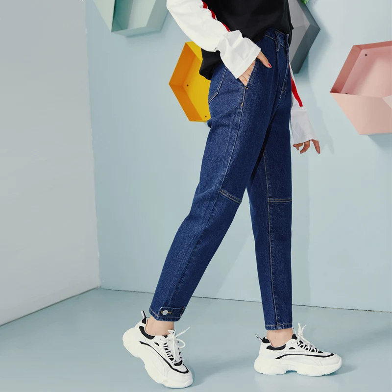 LEIJIJEANS осень и зима новый стиль мягкие удобные свободные женские джинсы от Harlan с
