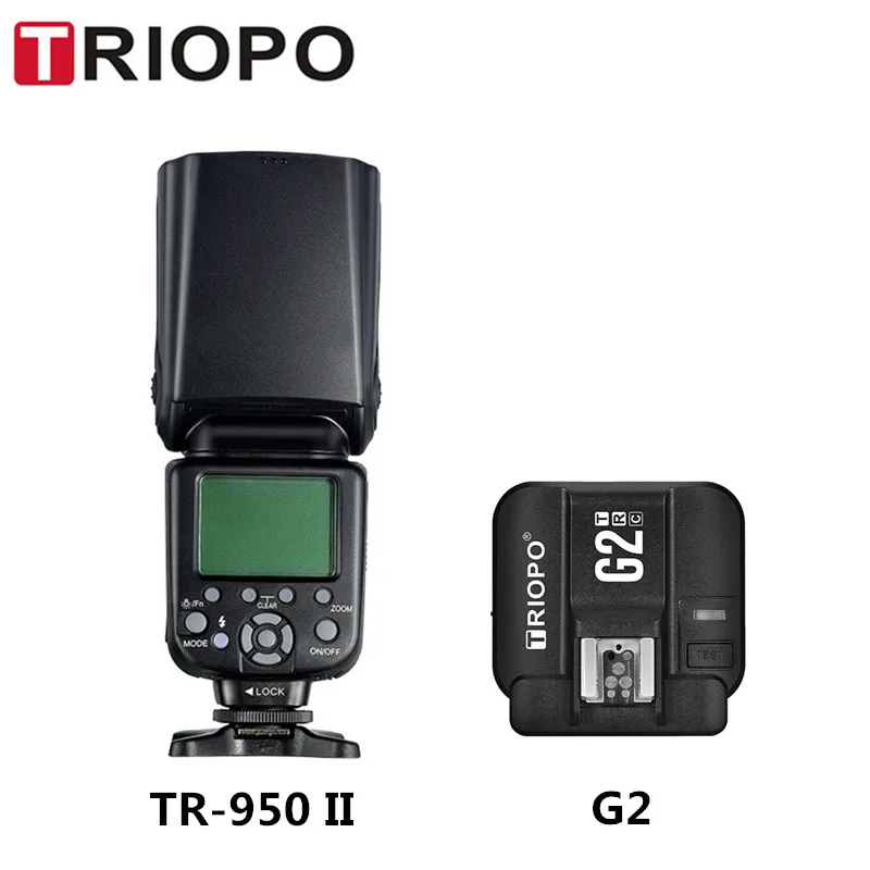 

Triopo TR-950 II Flash Speedlite + G2 2,4G беспроводной триггер для вспышки для камеры Nikon Canon 650D 550D 450D 1100D 60D 7D 5D