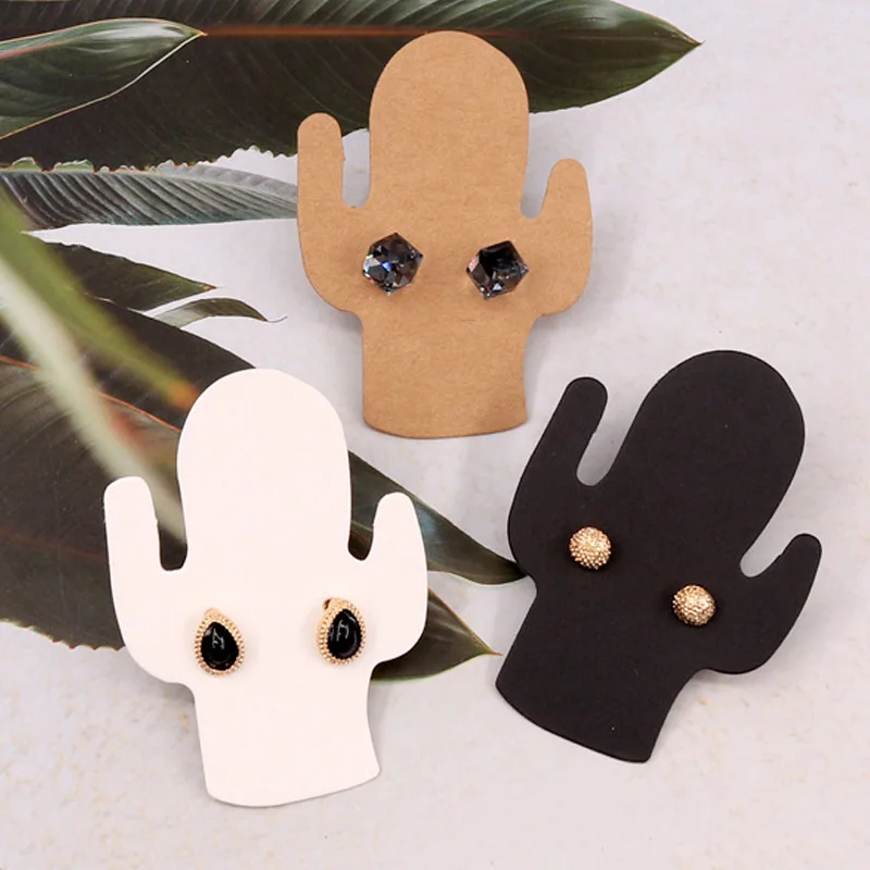 

10-50pcs 4x5.5cm Cactus Shape Paper Display Card Ear Studs Card Earrings Jewelry Packaging Card Label Tags Jewelry DIY Gift