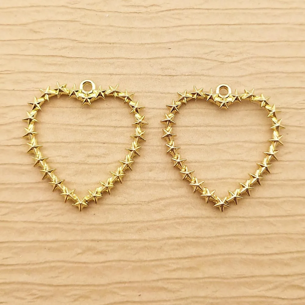 

10pcs 23x25mm heart charms for jewelry making crafting cute earring pendant necklace charm bracelet charms diy finding