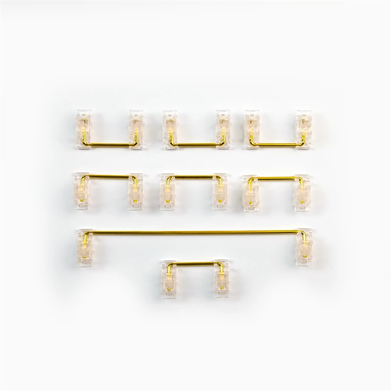 

Steel Plate Kailh Stabilizers Satellite Axis Screw-in Transparent Gold-Plated 6.25U 2U For Mechanical Keyboards Free Shipping