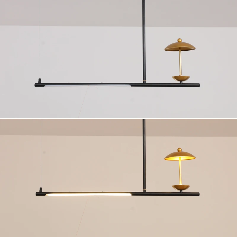 

Простые черные светодиодный люстра современные Кухня остров долгий висящий светильник для гостиной Обеденная Крытый искусство украшения ...