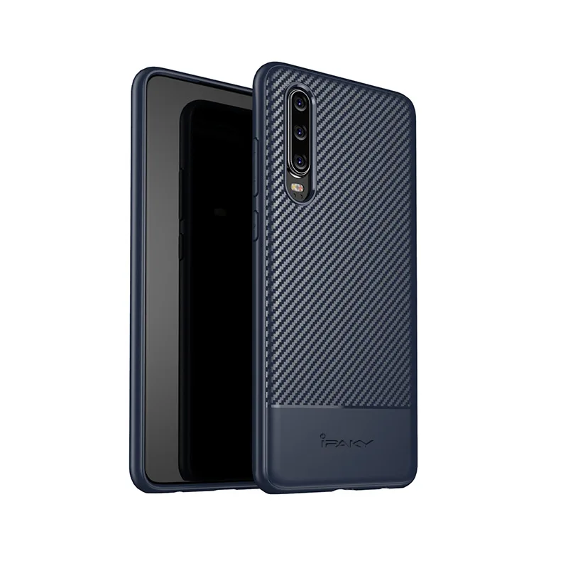 iPaky для huawei P20 Pro Чехол P30 Мягкая силиконовая задняя крышка из углеродного волокна для huawei P30 Pro P 20 30 чехол для телефона s - Цвет: Синий