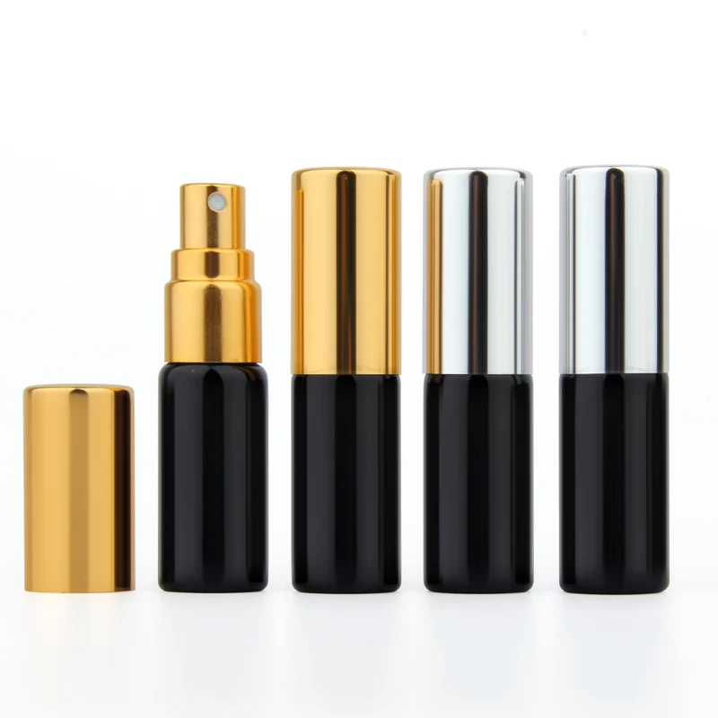 50 шт./лот 5 мл УФ стеклянная Пустая бутылка Perfum Мини Портативная Черная Стеклянная