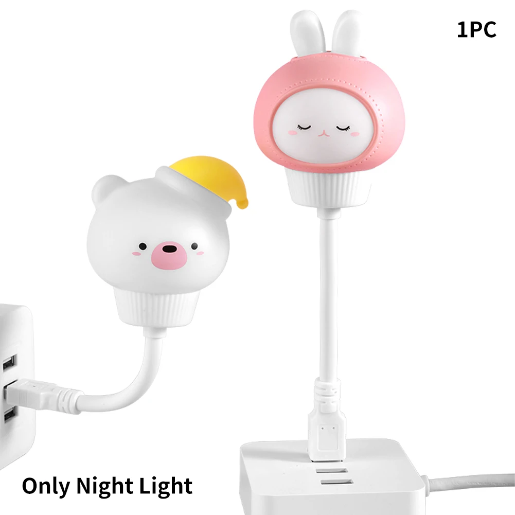 

Home For Baby USB LED Night Light Nursery Bedside Lamp Eye Care Bear Rabbit Shaped Kids Room Gift Dimmable Bedroom Decor Modern
