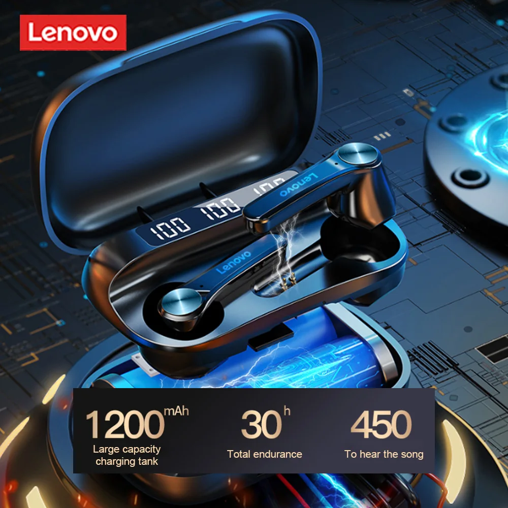 Беспроводные наушники Lenovo QT81 Bluetooth 5 1 управление ии игровая гарнитура стерео бас