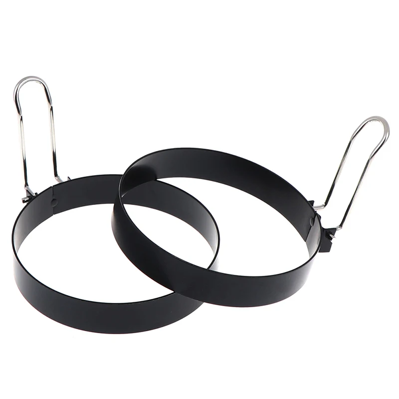 2 шт. антипригарная форма из нержавеющей стали для яиц с ручкой круглые Блинные