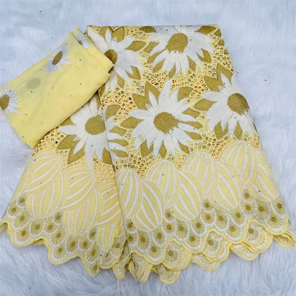 

Новейшая синяя швейцарская вуаль, кружевная ткань, 100% хлопок, Высококачественная африканская Французская ткань для свадьбы, 5 + 2 ярда/лот ...