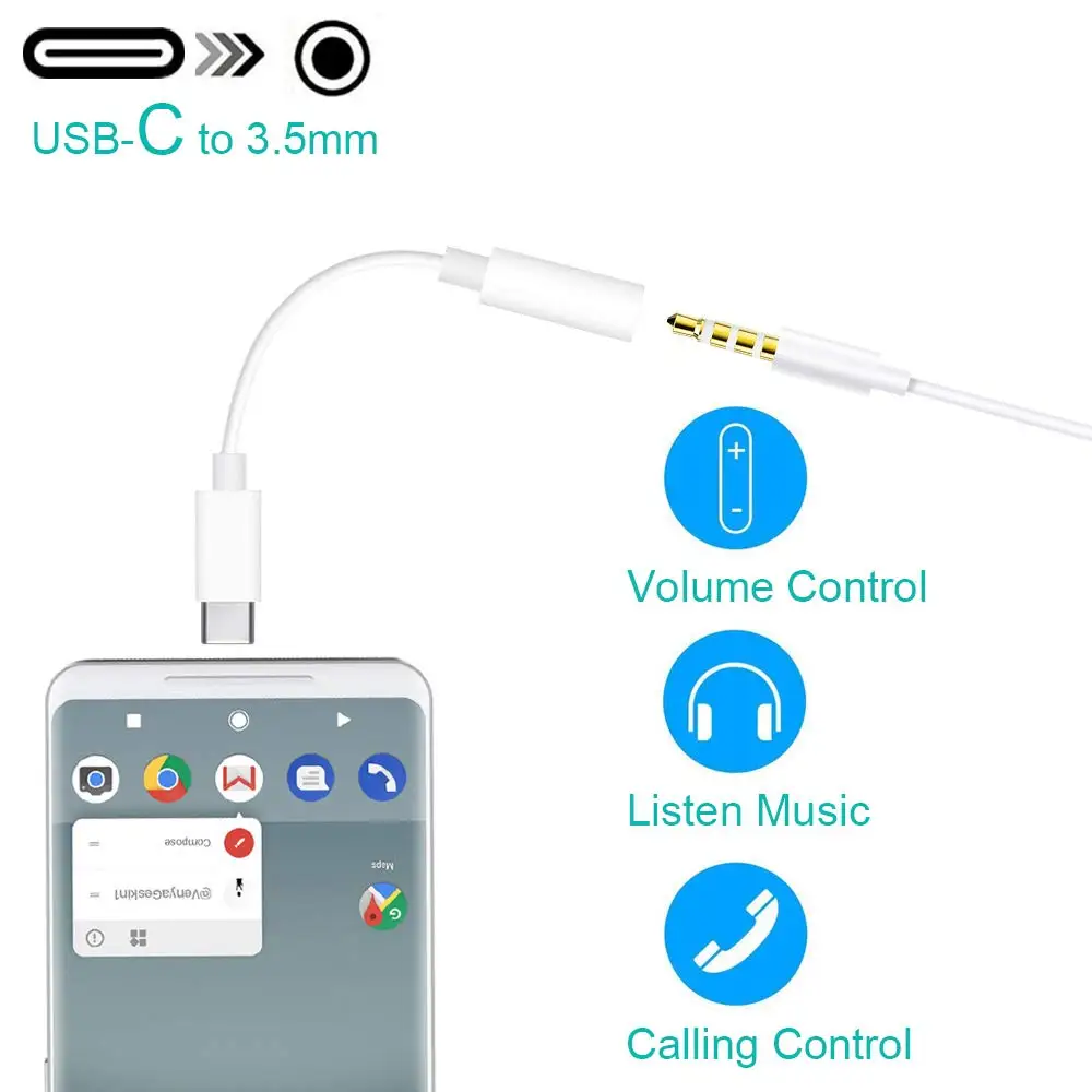 AMKLE USB Type C 3 5 мм адаптер AUX аудио кабель Voic вызов Высокое разрешение