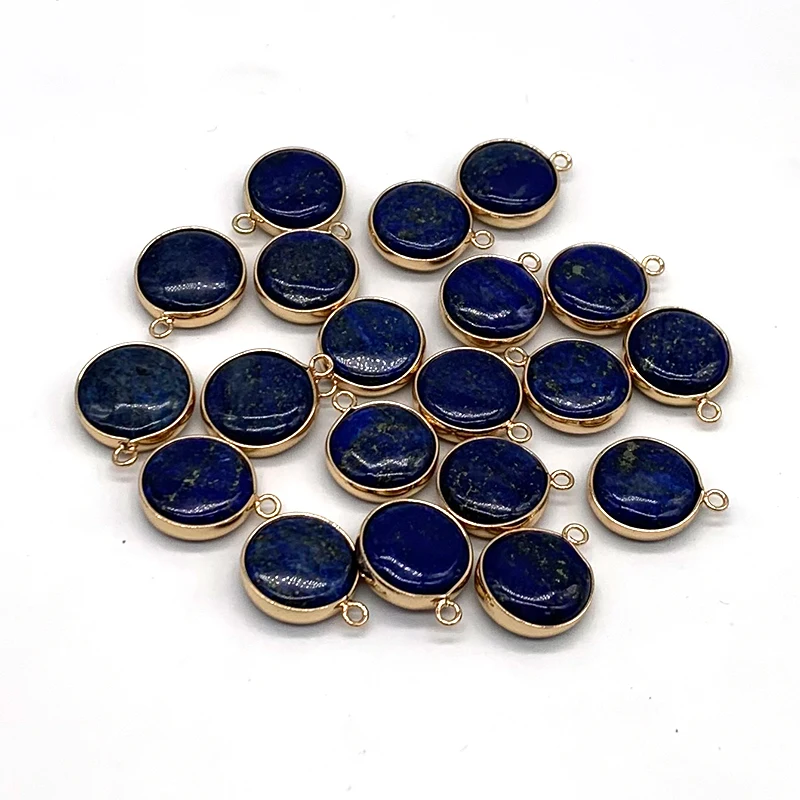 Подвеска для браслета и ожерелья 14-16 мм с натуральным камнем в металлической