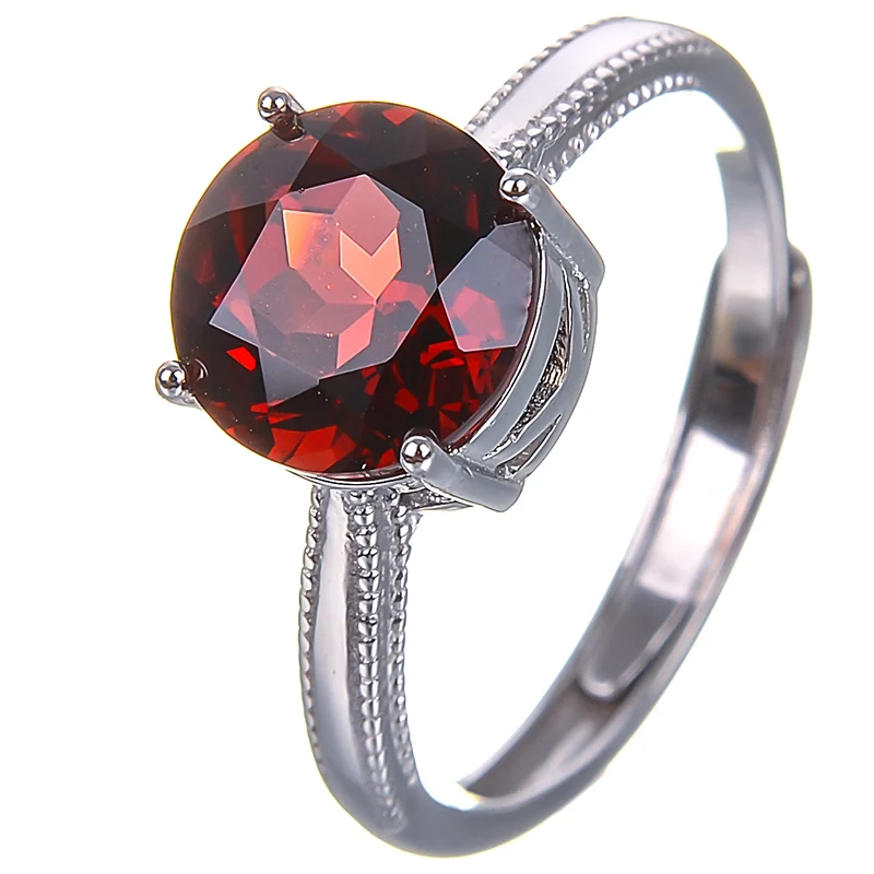 

Amazing Natural Garnet Gemstone 5mm*5mm Butterfly Wedding Engagement Promise Fashion Band Ring for Women