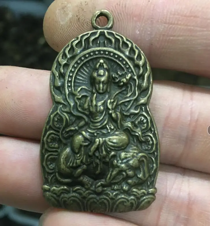 Амулет бронзовая латунь тибетский Будда Зеленый Лотос амулет кулон guanyin Maitreya