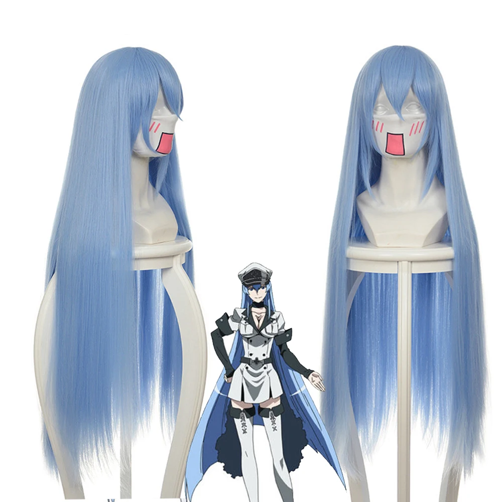 Убийца Акаме! Jaegers Esdeath косплей парик длинный прямой синий аниме термостойкий