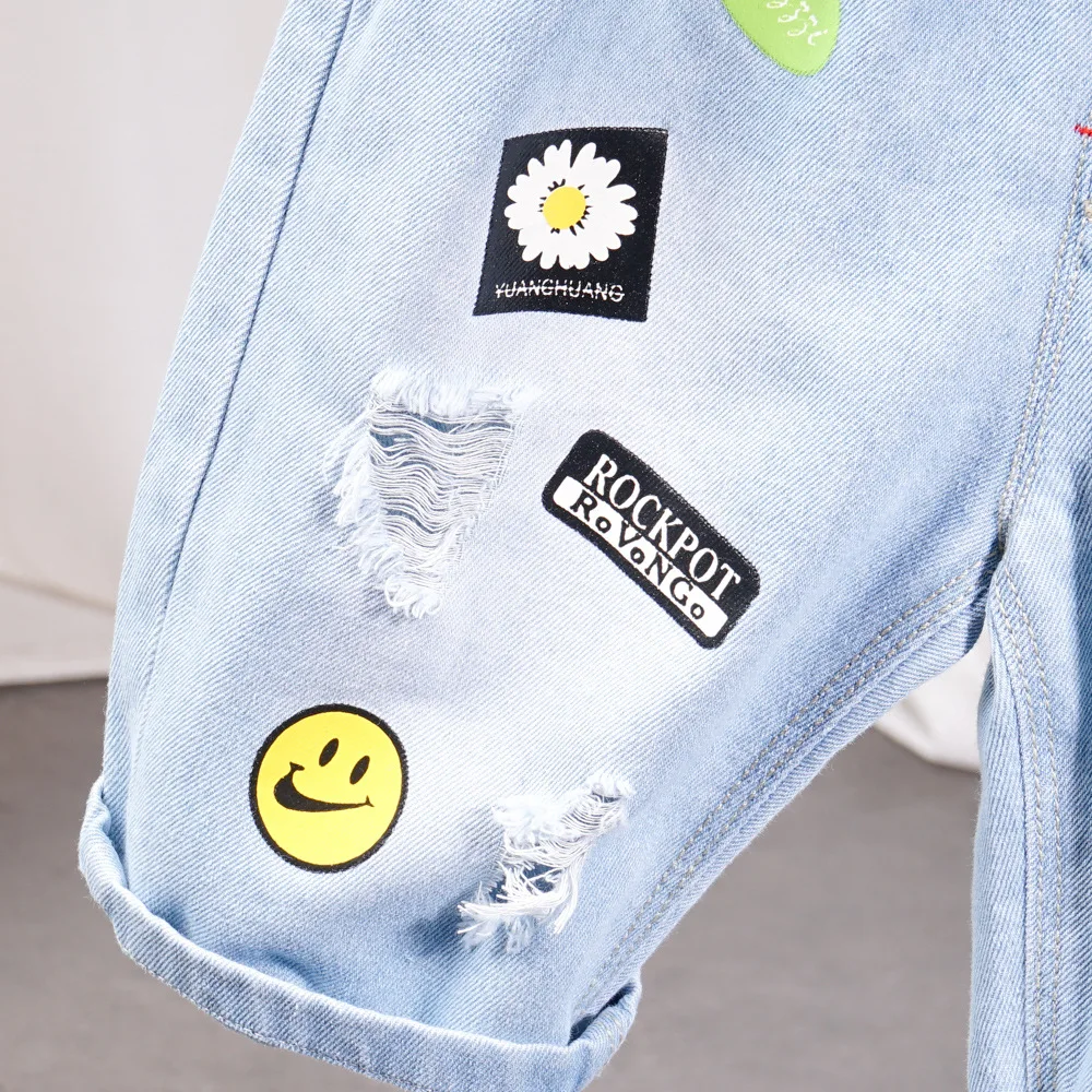 Джинсовые шорты для мальчиков летние детские модные джинсовые Мягкие хлопковые