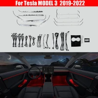 64 colors set for tesla model 3 2019 2022 model y touch control decorative ambient light led atmosphere lamp illuminated strip