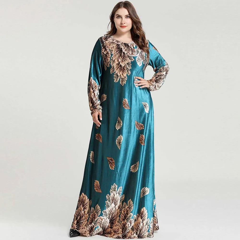 Женские бархатные зимние платья Abayas мусульманское платье Abaya элегантные
