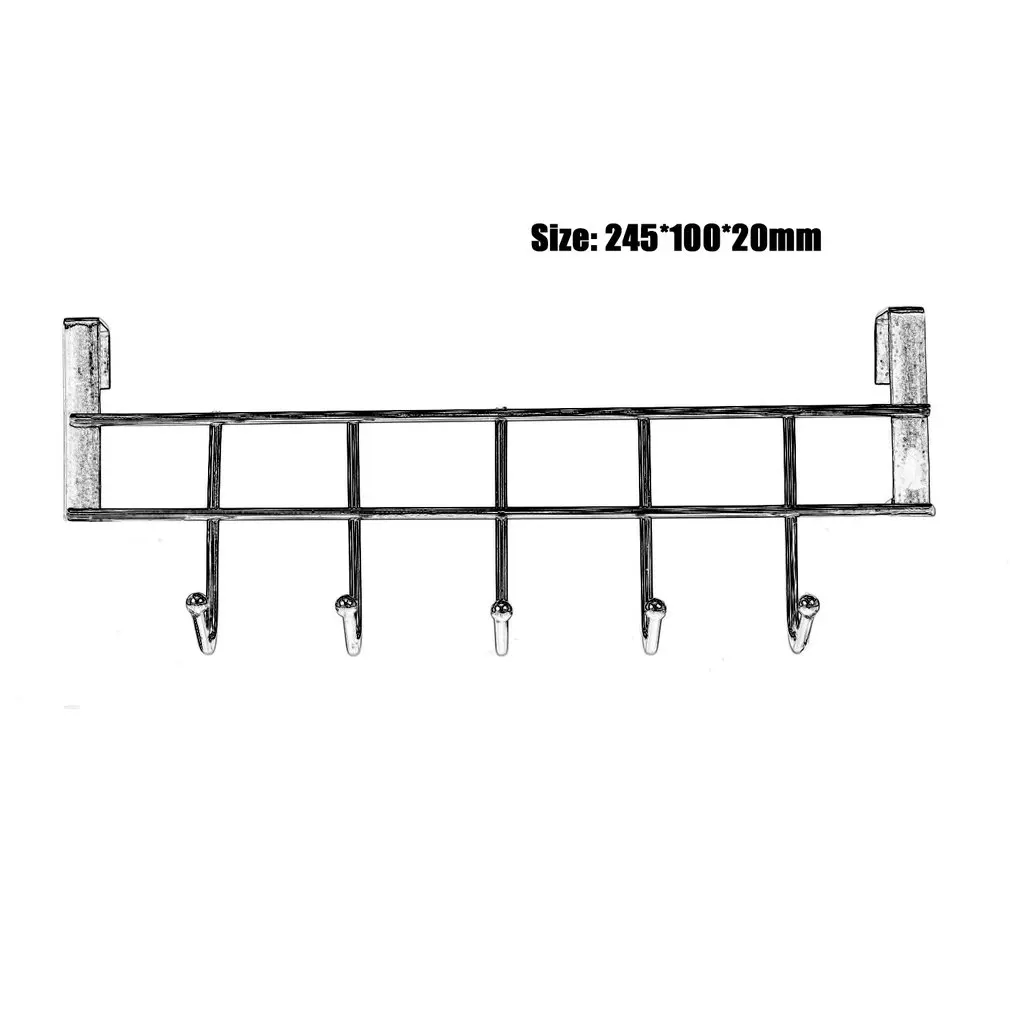 1 Pc 5 Hooks Stainless Steel Clothes Door Bathroom Kitchen Cabinet Draw Bedroom Towel Hanger Hanging Loop Organizer | Дом и сад