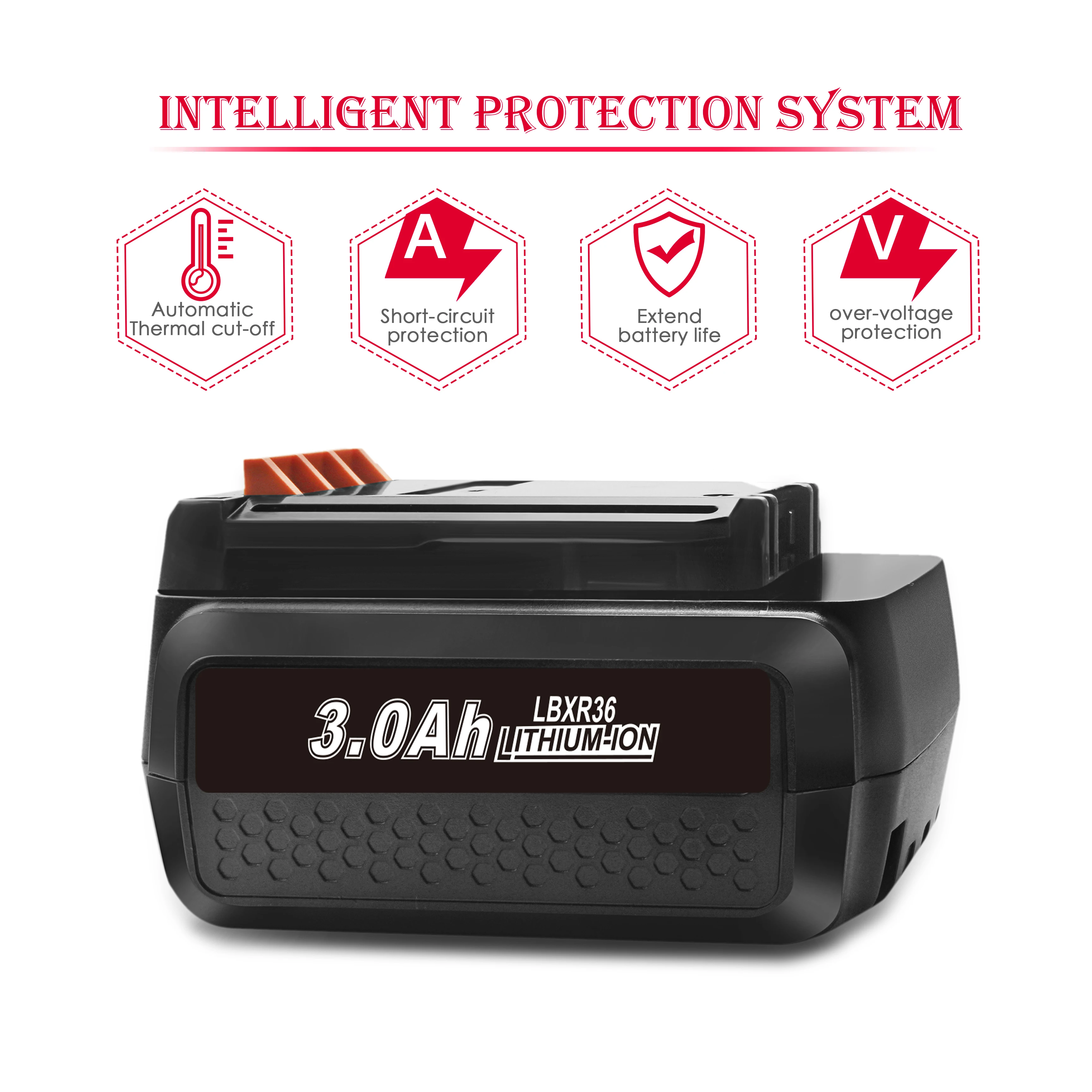 36V/40V Макс литий Батарея LBX2040 LBXR36 для BLACK&ampDECKER LHT2240CFF LCS1240B LST136B LCC140 LCC340C LSWV36 LCS40 LCS36 |