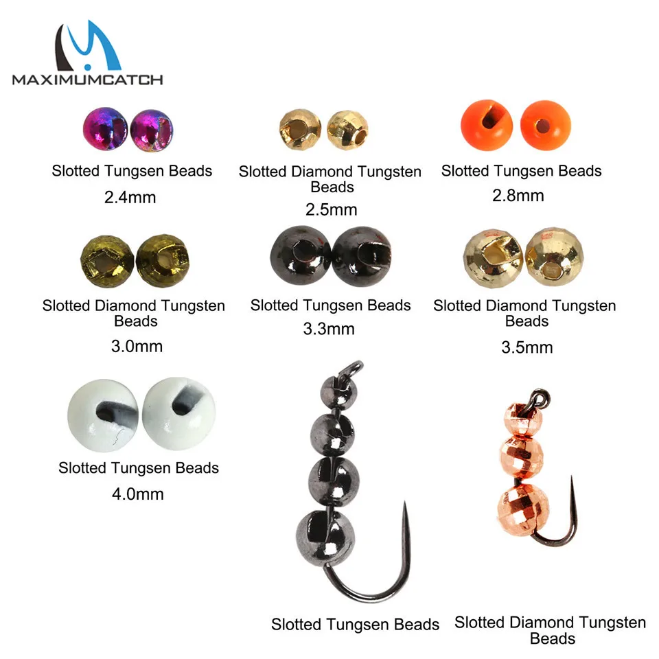 Maximumcatch 25 шт. бусины для завязывания мух щелевые вольфрамовые 2 4 0 мм Nymph