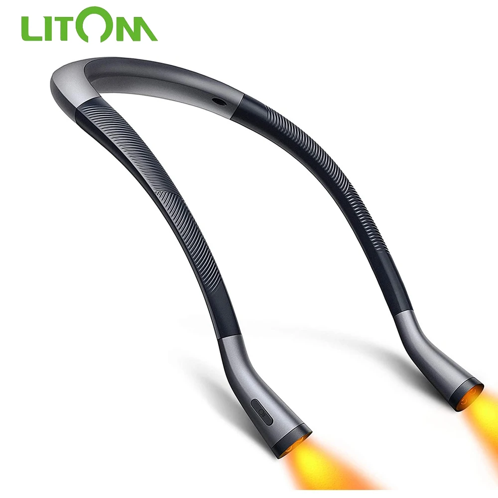 Портативный шейный светильник LITOM с 4 светодиодный 6 яркостей защита глаз USB C