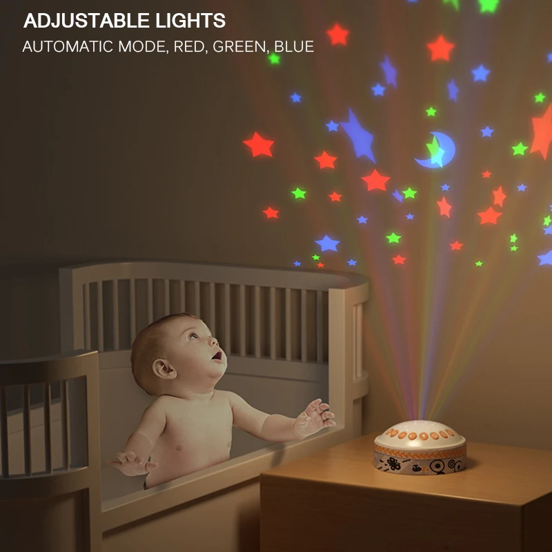 

Night Star Light Projector Can Remote Control Timer Auto-Shut Sleep Toy with Music Bedroom Sleep Decor Toys For Children