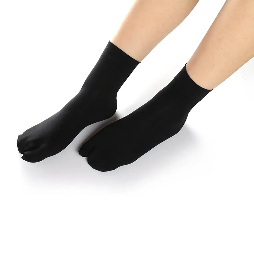 Нескользящие Шелковые Дамские сетчатые Дышащие носки с двумя пальцами шлепанцы