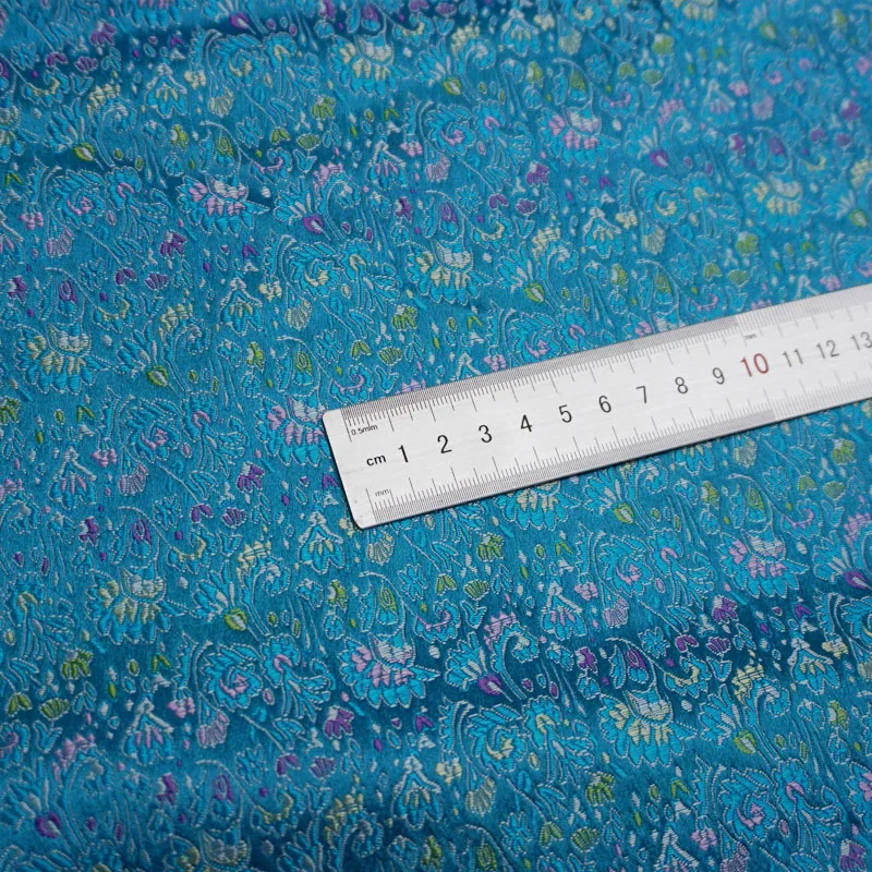 Новая мода синий цветочный стиль дамасская жаккардовая ткань для DIY костюма