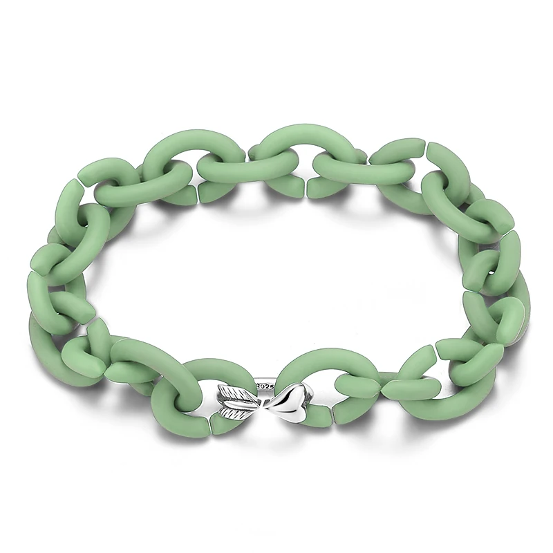 Жесткие резиновые браслеты серебряные в форме сердца стрелы бусины шармы