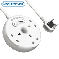 ntonpower bagel power block extension lead with 2 usb wall mounted uk plug with 1 5 meter extension cable power strip for travel