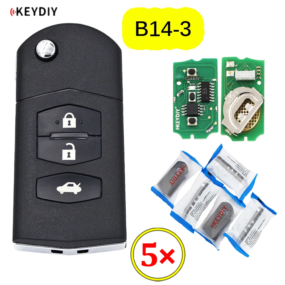 5pcs/lot KEYDIY B series B14-3 3 button universal KD remote control for KD200 KD900 KD900+ URG200 KD-X2 mini Mazda style - купить по