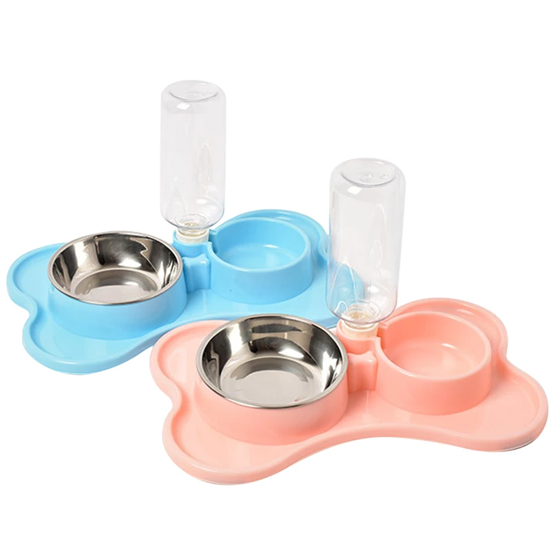 

Double Pet Bowls Dog Food Water Feeder Stainless Steel Pet Drinking Dish Feeder Cat Puppy Feeding Supplies Small Dog Accessories
