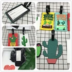 Новинка 2022, креативная бирка для багажа С КАКТУСОМ, модные дорожные аксессуары из силикагеля, бирка для чемодана с мультяшным рисунком, бирка для удостоверения личности, бирка с именем, оптовая продажа