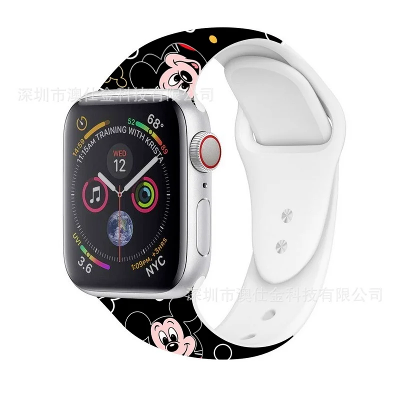 Ремешок для Apple Watch Disney мультяшный браслет с рисунком Микки Мауса Для IWatch Series