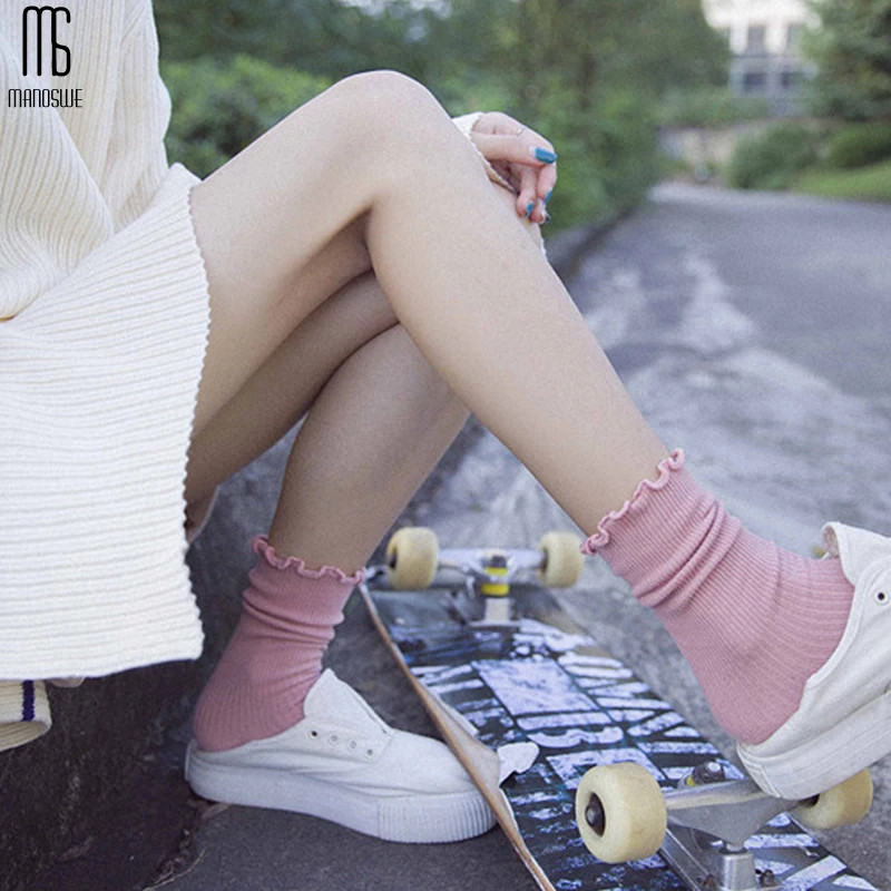 Manoswe повседневные однотонные полосатые удобные длинные носки из хлопка для