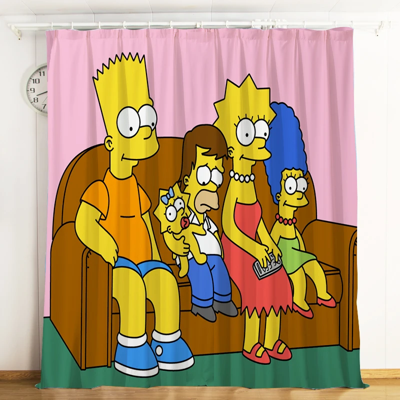 Likurb Springfield Simpsones Семья 3D печатных плотные Шторы одной панели для детей маленьких