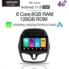 720P 360 панорамная камера 8G + 128G Android 11 автомобильный dvd-плеер GPS WIFI стерео RDS радио для CHEVROLET Spark Beat 2015 2016 2017