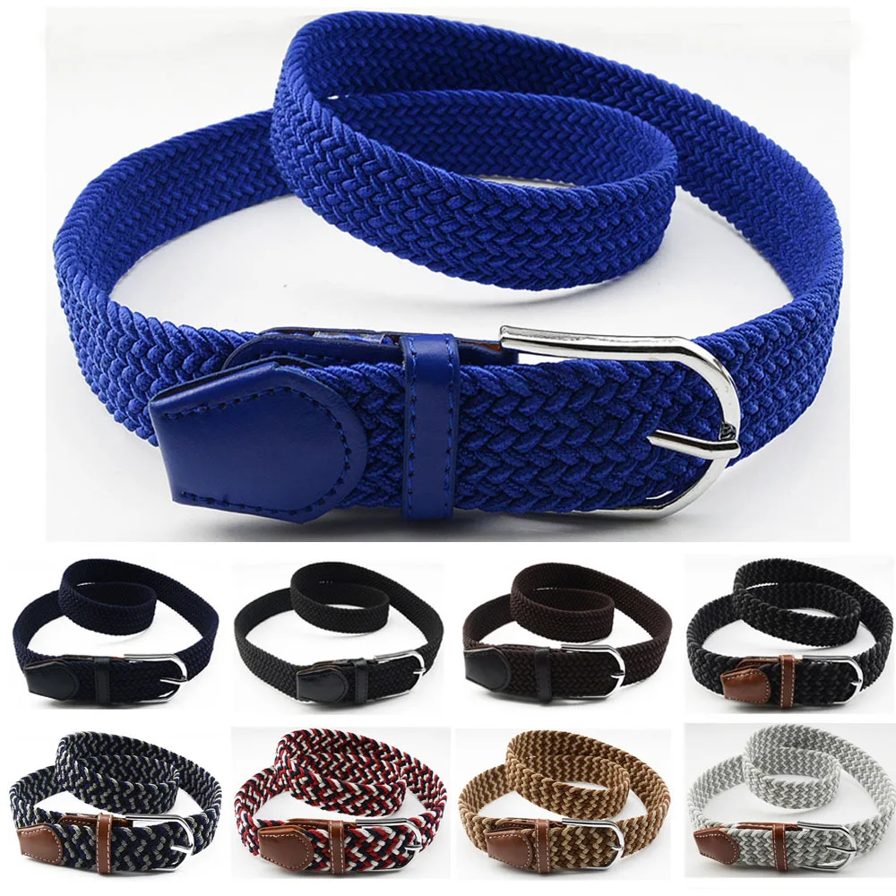 Мужская Стильная Серебряная Пряжка ремень холст военный плетеный из джинсы пояс