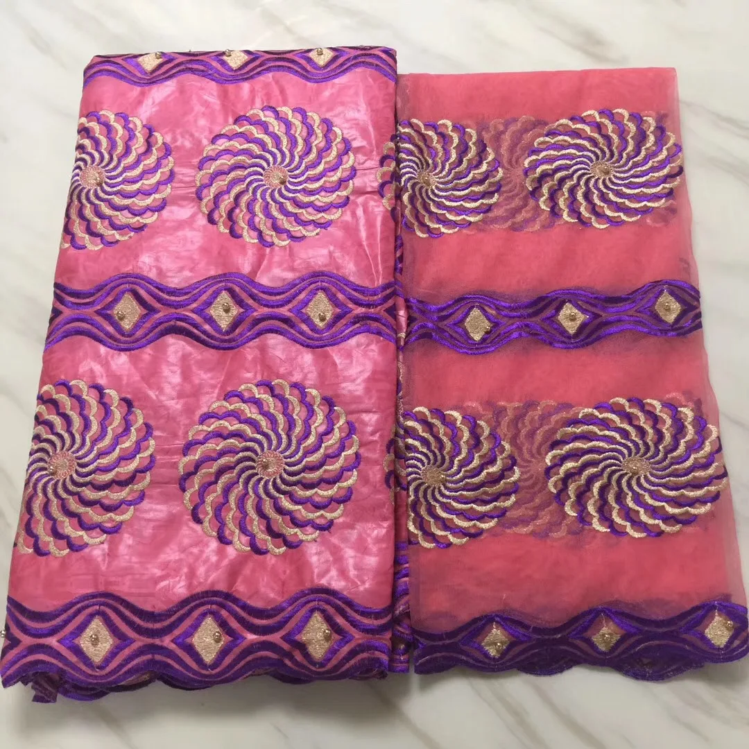 2018 африканская кружевная ткань Зеленая бабочка африканский гипюр с блестками