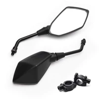 1 pair 78 10mm universal motorcycle abs material rear view black handle bar end side rearview mirrors