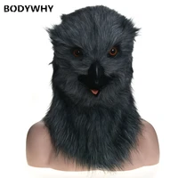 2020 Dark gray owl Mascot Costume Can Move Mouth Head Suit Halloween Outfit Cosplay Promotion Carnival Halloween