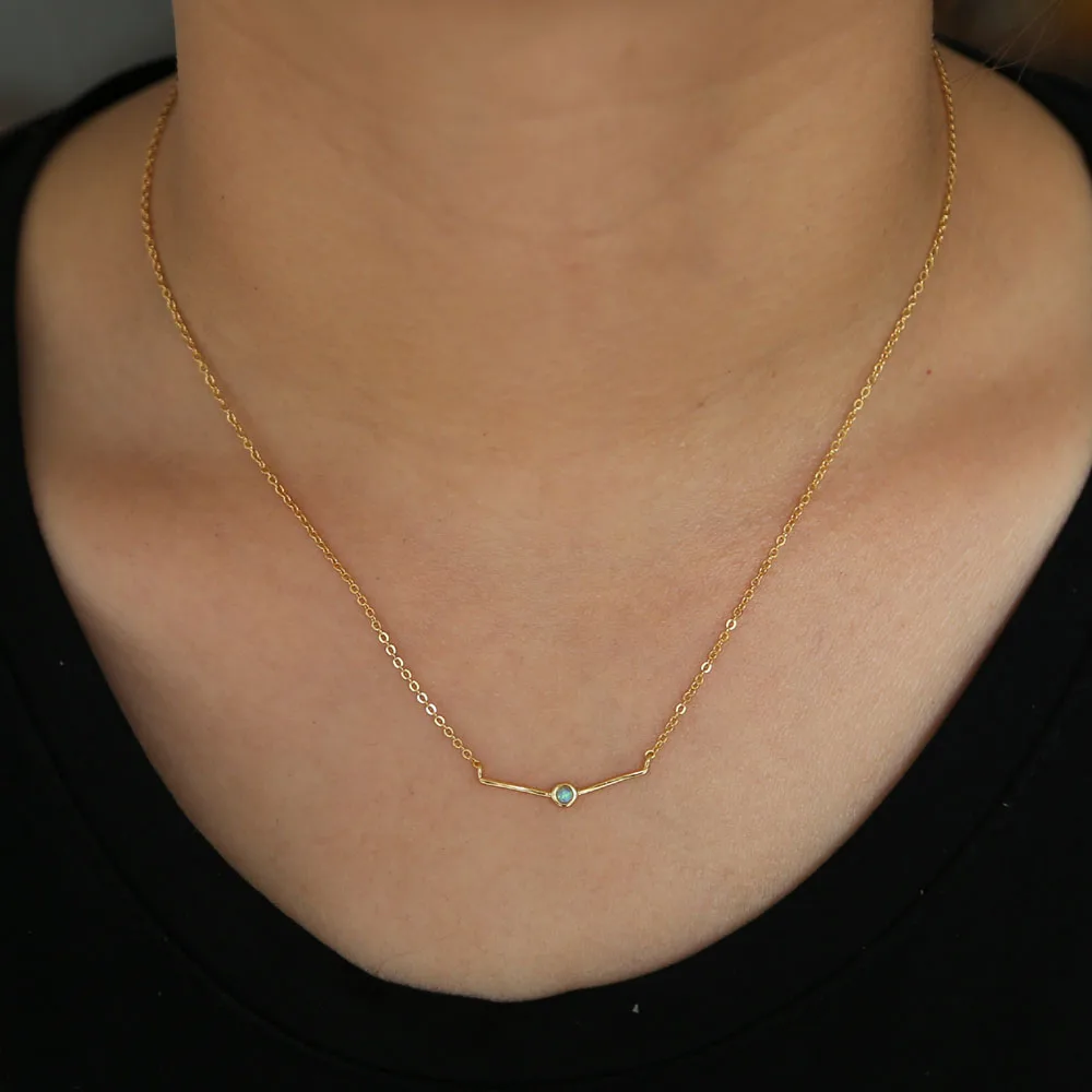 Цепочка с кулоном в виде полудрагоценного камня 1 шт.|Цепочки| |