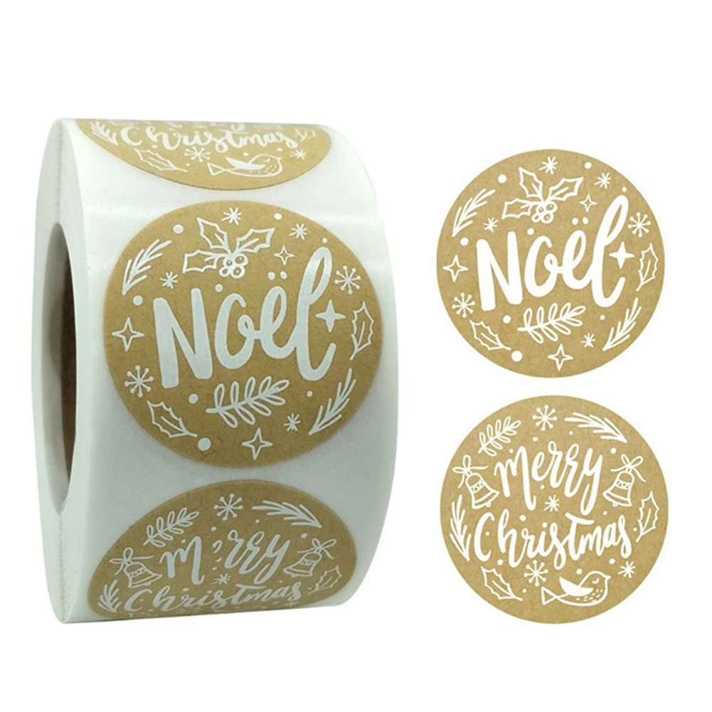 

Рождественские этикетки, круглые наклейки, Стикеры для подарков, этикетка, декор для дня рождения, праздника, вечеринки
