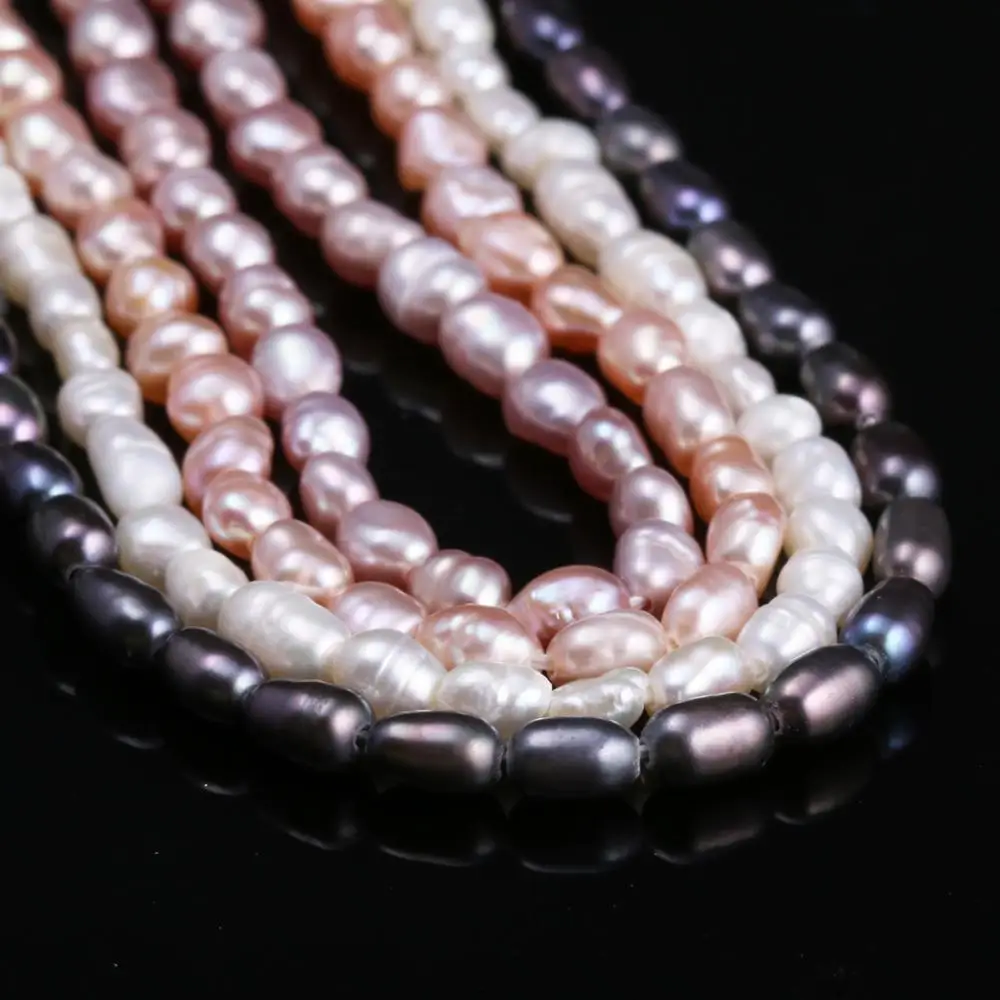 

Wholesale Natural Freshwater Pearl Bead Rice Shape Punch Pearl for Charms Jewelry Making DIY Necklace Bracelet Crafts