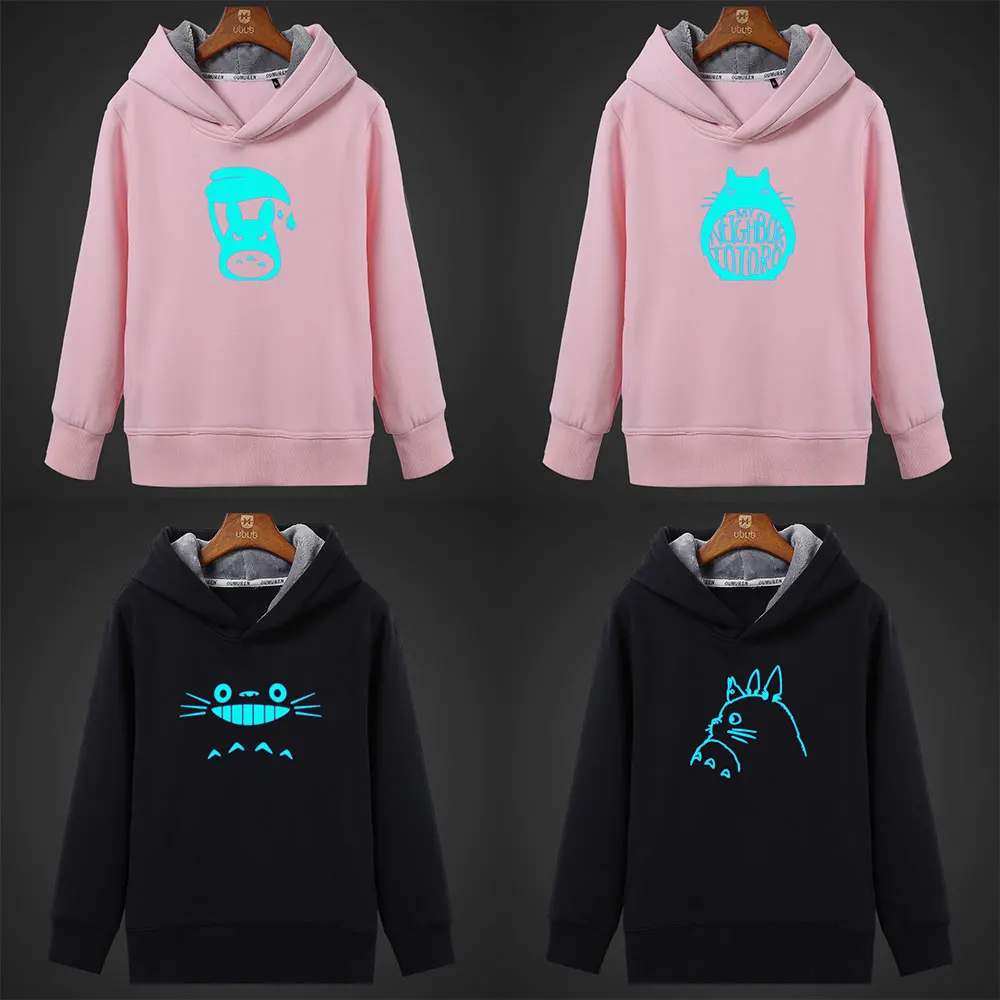 Kawaii Аниме Тоторо флуоресцентный толстовки с капюшоном светящийся рисунок