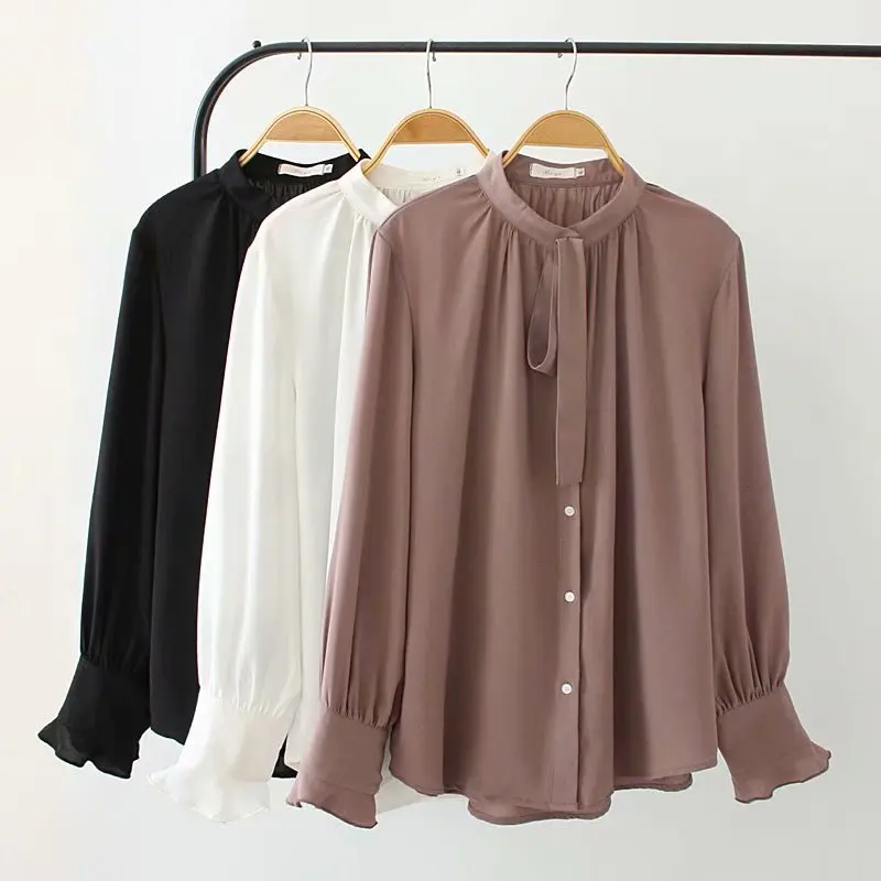 Повседневные блузки размера плюс осень 2019 женские модные свободные рубашки с