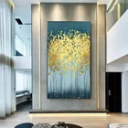 Абстрактная Картина на холсте с золотыми листьями, современный плакат, художественная картина для гостиной, спальни, декоративная галерея, домашний Настенный декор