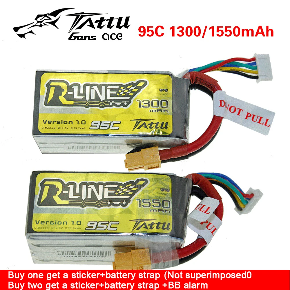 Литий-полимерный аккумулятор TATTU R-line V1.0 1300 мАч 1550 14 8 в 95C | Игрушки и хобби