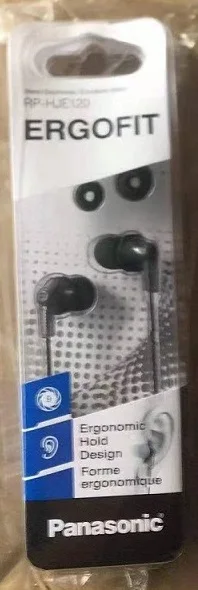 Black new box Оригинальные RP-HJE120 наушники-вкладыши Panasonic, музыкальные наушники 3,5 мм для мобильного телефона huawei samsung xiaomi - Цвет: Black new box