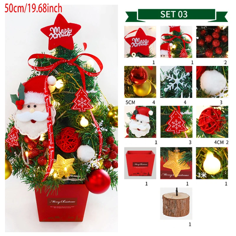 

50cm Aritificial Desktop Xmas Tree Mini Christmas Tree Home Hotel Shopping Mall for Christmas Party Home Decoration Accessories