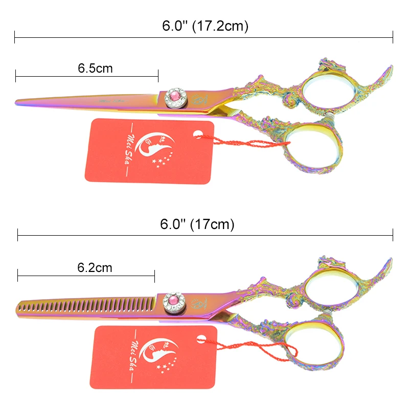 

Meisha 6.0 Inch Dragon Handle Hairdresser Scissors Set Salon Hair Cutting Thinning Shears Barber Haircut Styling Tools A0092A